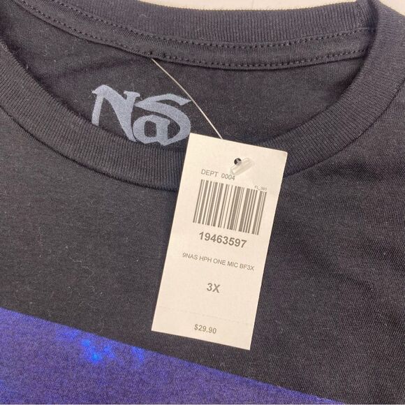 Nas One Mic Boyfriend Fit Oversized T-Shirt Size 3X - Picture 2 of 3